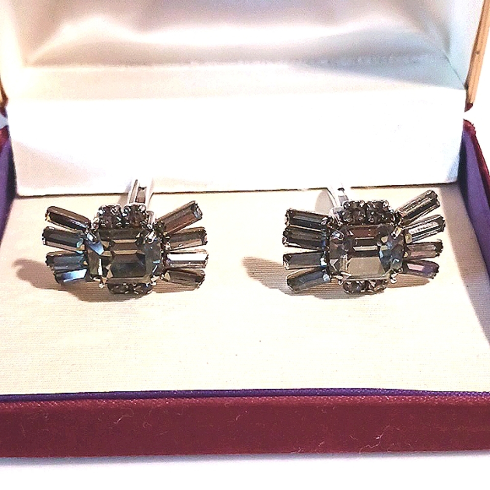 Swank Vintage 👑 Luxury Genuine Stone Cuff Links